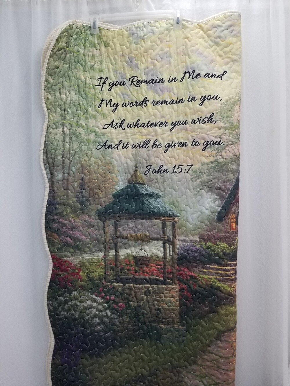 Memory Quilt Bible verse John 15:7 Thomas Kinkade 48 x 60